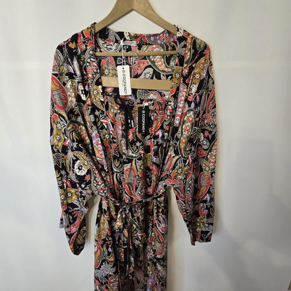 COOFANDY Men's NWT Size XL 2-piece lightweight kimono robe & matching boxers - Picture 8 of 11